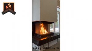 Камин который подойдет каждому - трехсторонняя дровяная топка АСТОВ П3С 8457 в мраморной облицовке