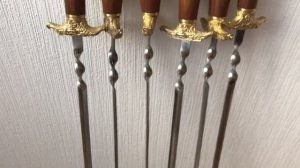 Шампуры с деревянной рукоятью малые "Шпага"