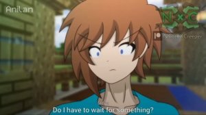 Девушка-скелли помогает Стиву на ферме (Аниме Майнкра?