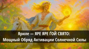 Яриле —  Мощный Обряд Активации Солнечной Силы и Внутреннего Света