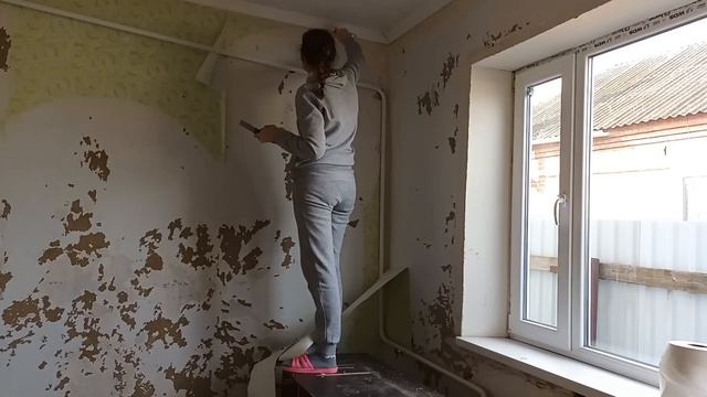 КУПИЛИ ДОМ НА ЮГЕ./ ПОДГОТОВКА СТЕН К ПОКЛЕЙКЕ ОБОЕВ./ К смотреть онлайн