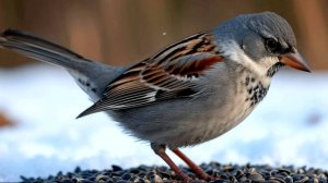 На кормушку прилетели Большие Синицы, Снегири, Чечётки, Лазоревки и Дятлы (24.02.2025 года)