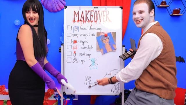 Экстремальный макияж для ботанши! Меня удочерили Вамп