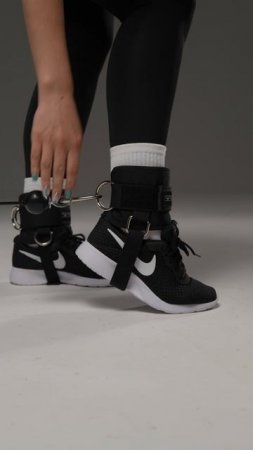 Манжеты на ноги для силовой тяги Black with belts