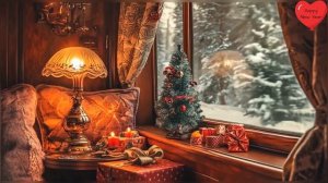 Праздничное купе поезда, стук колес и спокойная музык?