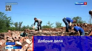 Подростки помогают наводить порядок на территории Свято-Спиридоновского храма в Енакиеве