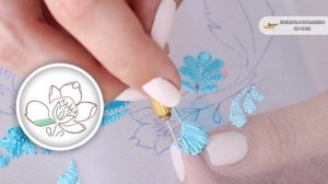 Большой цветок, процессы вышивик люневильским крючком