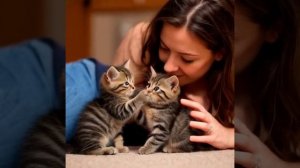 котята с  хозяйкой