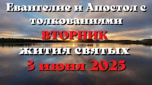 Евангелие дня 3 ИЮНЯ 2025 с толкованием.  Апостол дня.  Жития Святых.