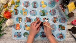 Лепка волка из воздушного пластилина