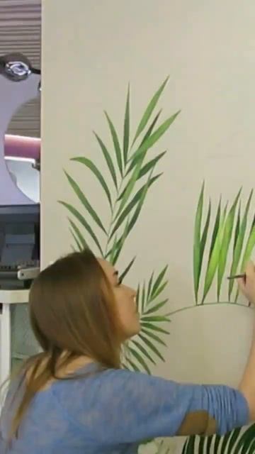 Роспись стены в кафе. поталь и акрил #росписьстен #росп смотреть онлайн