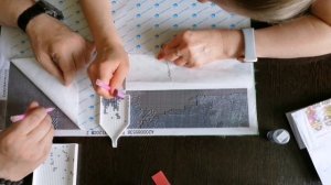 Алмазная мозаика, сборка портрета . Часть 2.#алмазнаямо