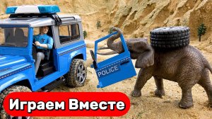 Машинки мультики ! 🚜 Спасательная миссия: трактор и полиция помогают друг другу! Видео для детей