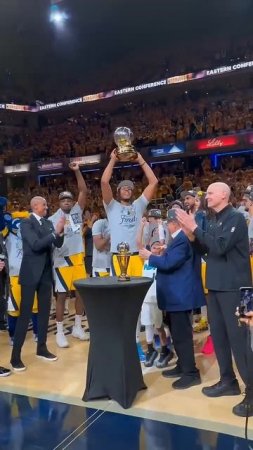 The Bob Cousy Trophy goes to the Eastern Conference Champion Indiana Pacers!