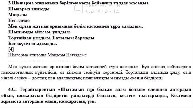 6 сынып Қазақ әдебиеті 3 тоқсан ТЖБ 1 нұсқа