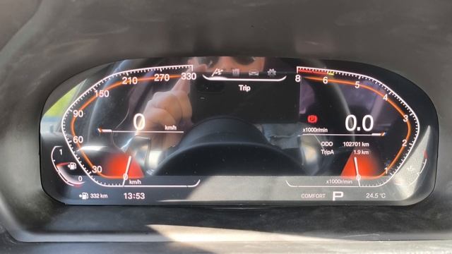 BMW F30 2012. ЖК приборная панель смотреть онлайн