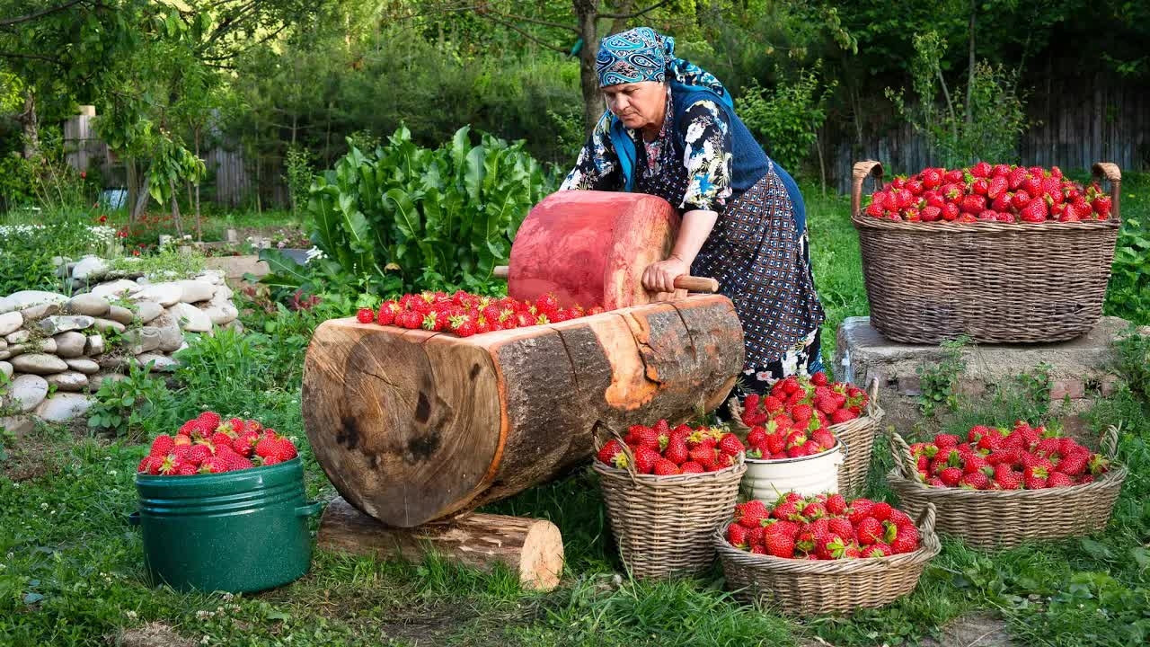 Рецепт Деревенского Клубничного Торта и Домашней Клубничной Пастилы
