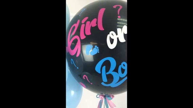 Композиции из гелиевых шаров на Gender party