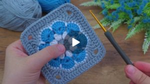 Квадратный мотив крючком😍 #Анявяжет #вязаниекрючком #веселыепетельки