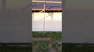 Монтаж металлочерепицы в одного.