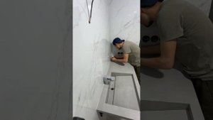 Установка раковины из керамогранита#укладкаплиткиек?