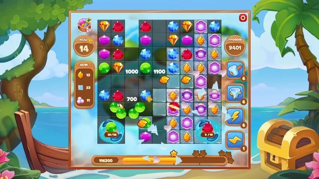 Как пройти уровень 9401 игры Сокровища Пиратов смотреть онлайн
