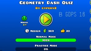 GD Quiz I By cyperV2 I Ну тут я профи! I GDPS 1.6