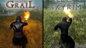 Tainted Grail vs Skyrim - Сравнение деталей и физики (bluroff)