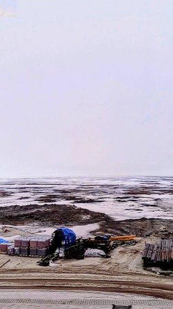 Буровая и белые ночи, 2 июня лежит снег❄️
