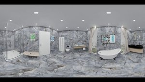 Керамогранит Primavera Fiji Grey CR102 в интерьере. Визуализация