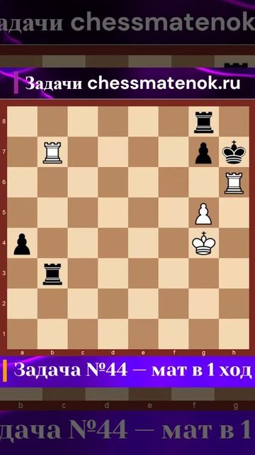 Задача №44 — мат в 1 ход #chessgame #chess #chessking смотреть онлайн