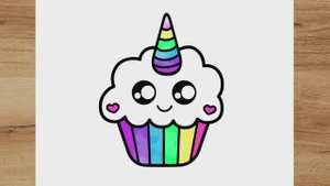 КАК НАРИСОВАТЬ КЕКС С ЕДИНОРОГОМ В СТИЛЕ KAWAII