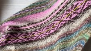 Готовая работа / Вязаный платок Скандинавский/ Бактус спицами  #вязаныйбактус #платок #жаккард