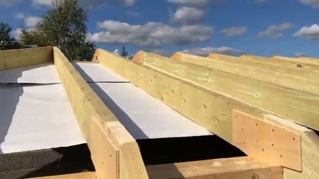 Монтаж стропильной системы, вальмовая кровля 150 м2 Вер? смотреть онлайн