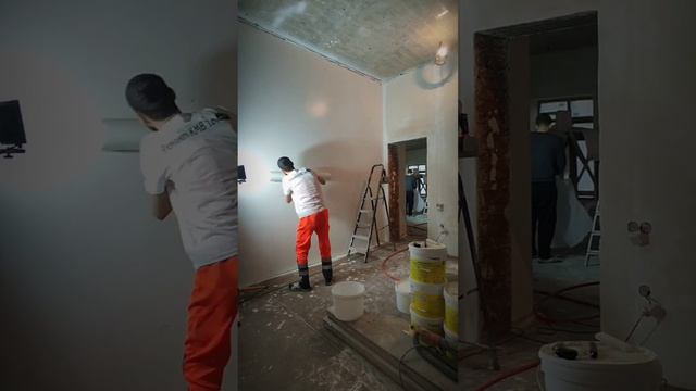 поклейка стеклохолста...#ремонт #стеклохолст #механиза смотреть онлайн