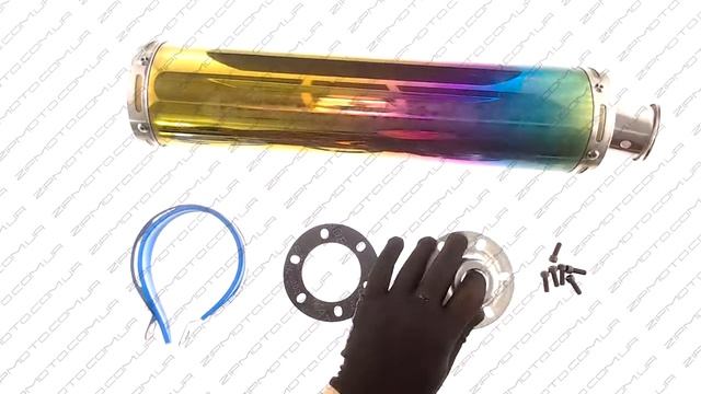 Глушитель тюнинг 420*100mm, креп. Ø78mm нержавейка, радуга. смотреть онлайн