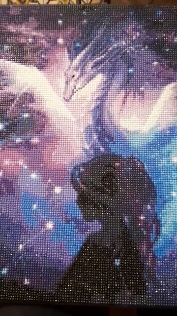 Девушка и дракон | Алмазная мозаика | результат (клеила смотреть онлайн