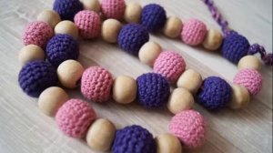 Бусы Очарование для маленькой принцессы / деревянные вязаные бусы для девочки