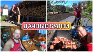ВЛОГ! Разобрал парники👍/Что нового на даче/Жарим шашлык/Жара под 30 градусов😳/Летом на даче!!!