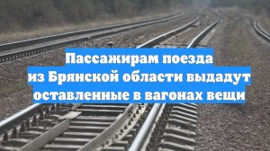 Пассажирам поезда из Брянской области выдадут оставленные в вагонах вещи