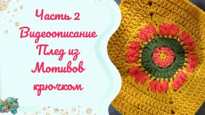 Плед крючком "Осенний вальс" // мотивы // 2 часть.