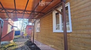 Примыкающий навес из сотового поликарбоната для дачи