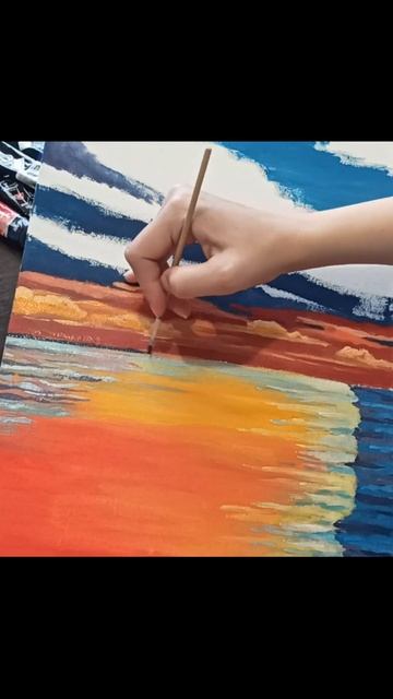 Морской пейзаж акриловыми красками/ Seascape with acrylic paints #ar смотреть онлайн