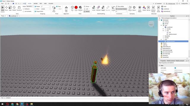 Как создать факел в Roblox Studio (tutorial Roblox Studio)