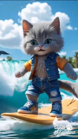 Котик сёрфер