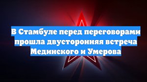В Стамбуле перед переговорами прошла двусторонняя встреча Мединского и Умерова