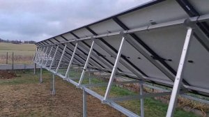 Монтаж солнечных панелей на землю, на конструкции