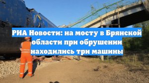 РИА Новости: на мосту в Брянской области при обрушении находились три машины