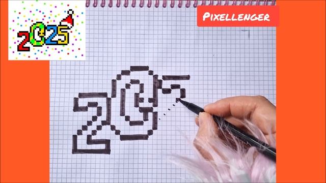 2025 Год Змеи Рисунки по клеточкам на Новый год Как рисо?