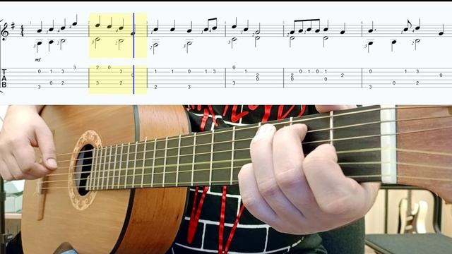 Двухголосие на гитаре / Фредерик Ноуд / Ноты и Табулатура / Антология акустической гитары